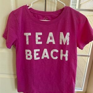 J. Crew Women Fuchsia Team Beach Graphic Tee Small